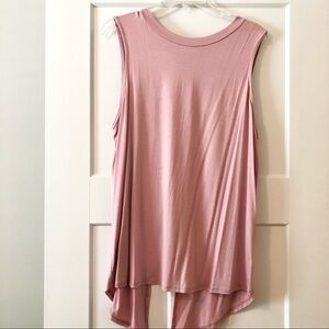 Women's Sleeveless High-Low Tank Top - Dusty Rose